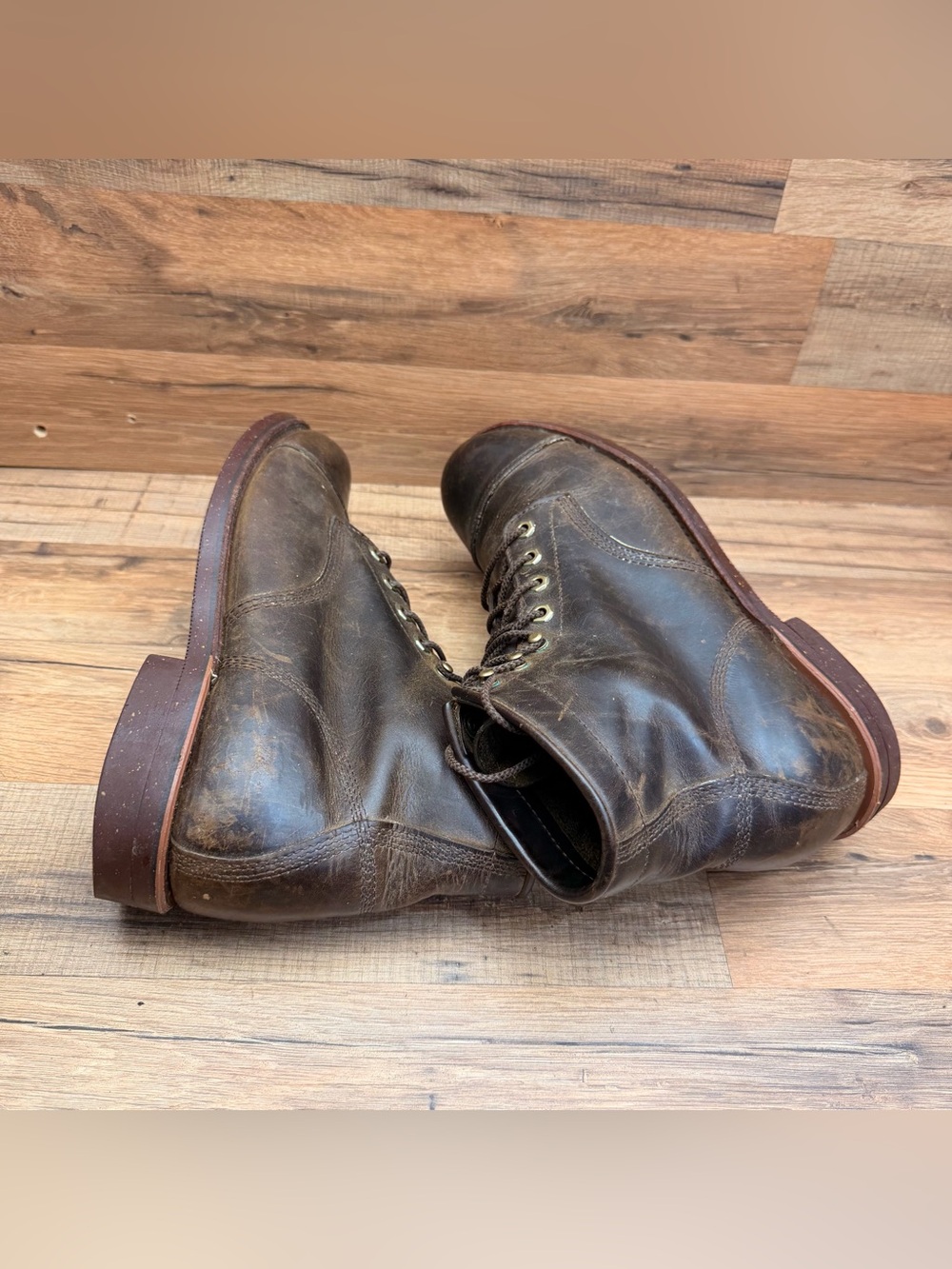 Chippewa LLBean Katahdin Iron Works Engineer cap boot Leather Men’s 11D Brown - Picture 7 of 9